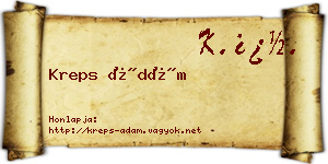 Kreps Ádám névjegykártya